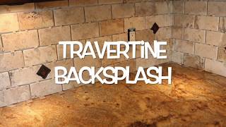 Travertine Tile Backsplash Installation Matlock Construction [upl. by Petua186]