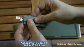 Archos G9 review part 4 3G stick test on Archos 101 G9 1 GHz [upl. by Giulia]