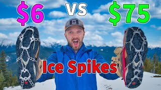 BUDGET vs EXPENSIVE ICE CLEATS  Kahtoola Microspikes vs Amazon [upl. by Birchard]