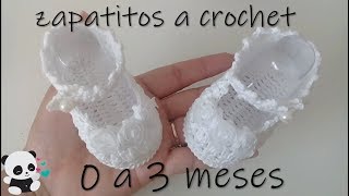 Zapatitos a crochet para bebe Modelo Sonia  9cm [upl. by Ayokal]