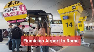 Fiumicino Airport Bus to Roma Termini  Italy Trip [upl. by Leummas]