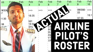 AN AIRLINE PILOTS REAL SCHEDULE l ACTUAL MONTHLY ROSTER [upl. by Eilloh]