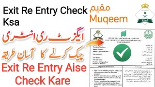 exit re entry check ksa 2022  how to check exit re entry visa in saudi arabia  visa validity ksa [upl. by Treulich]