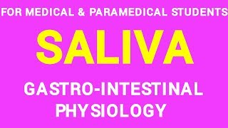 03 SALIVA  GIT PHYSIOLOGY [upl. by Hesta141]