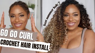 VACATION OMBRE GO GO CURL CROCHET HAIR INSTALL LIA LAVON [upl. by Ennayhc]