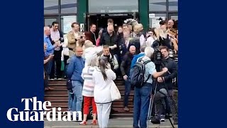 Nigel Farage has drink thrown at him while campaigning in Clacton [upl. by Ajssatsan]