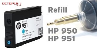 Refill HP 950 HP 951 cartridges with QUFill refill tool [upl. by Leupold]