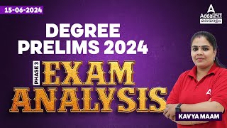 💥 Degree Prelims 2024 Stage 3  Degree Prelims Question Paper Analysis 2024 By Kavya Maam [upl. by Aika]