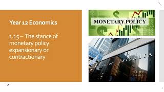 VCE Economics  Unit 4 Outcome 1  Expansionary and Contractionary Monetary Policy [upl. by Eceinwahs]