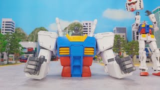 Mega Size RX 782 Gundam Stop Motion メガサイズ 148ガンプラ [upl. by Edmunda]