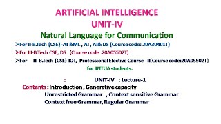 PHRASE STRUCTURE GRAMMARS  Natural Language Processing  TYPES OF GRAMMAR  GENERATIVE CAPACITY [upl. by Jermain209]