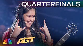 11YearOld Guitarist Maya Neelakantan Performs quotMaster Of Puppetsquot  Quarterfinals  AGT 2024 [upl. by Najtsirk]