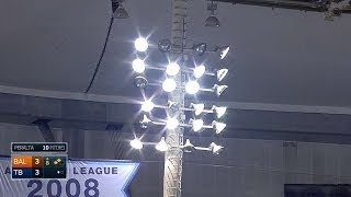 BALTB Lightning causes power outage in 8th inning [upl. by Asoj700]