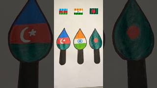 🇮🇳🇦🇿🇧🇩Flag painting 🎨I love💕my India 🇮🇳  Independence Day Drawing Republic Day shorts [upl. by Wieche]