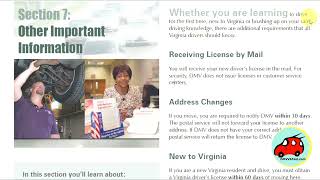 Section 7  Important Information  DMV Virginia Manual 2023 [upl. by Yreva]