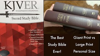 KJVER Sword Study Bible  Giant Print vs Large Print  Burgundy Leather 4K 60FPS [upl. by Baggott]