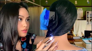 ASMR School Nurse Lice Scalp Check Scratching  Back Exam  Tracing  Hair Plucking  Light gum RP [upl. by Agace]