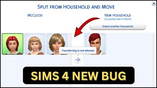 SIMS 4 Transferring not allowed  Transfer Button Grayed Out NEW BUG [upl. by Eelarol]