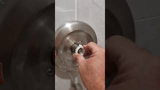 How to remove Moen tub shower bath valve handleassembly amp replace and adjust water temperature [upl. by Astra102]