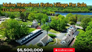 Maine Waterfront Entire Village Property For Sale  Maine Waterfront Cabins Sale  Invest In Maine [upl. by Chafee]