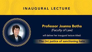 Inaugural Lecture of Prof Joanna Botha [upl. by Munshi]