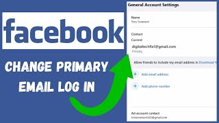 How to Change Primary Email on Facebook on your PC 2024 Change Email Log In [upl. by Naiviv656]