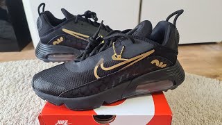 NIKE AIR MAX 2090 blackmetallic goldblack ☆unboxing☆ Review [upl. by Dunn]