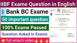 IIBF Exame Question and Answer in English  IIBF question paper in English IIBF [upl. by Rehttam91]