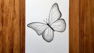 How to draw beautiful butterfly  Pencil sketch for beginners  Karabi arts academy [upl. by Neelrac]