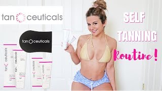 NEW SELF TANNING ROUTINE WITH TANCEUTICALS AT HOME NATURAL ALL YEAR ROUND GLOW ASHLEY GAITA [upl. by Ailis]