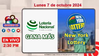 Lotería Nacional Gana Más y New York Lottery en VIVO │Lunes 7 de octubre 2024 – 230 PM [upl. by Euqinor]