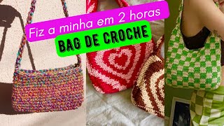 Bolsa croche tendencia 2022 Bolsa de ombro pinterestBag crochet aesthetic tutorial Bag crochê [upl. by Valdes]