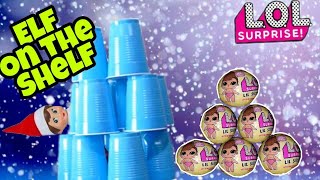 Series 3 LOL Dolls Elf Builds Cup Fort Surprise Gift Shopkins Direct December Box [upl. by Airasor455]