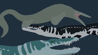 Giant Mosasaur vs Liopleurodon vs Predator X [upl. by Aidnic]