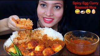 Eating Spicy Egg Curry Extra Gravy Rice  Nonveg Food Eating Mukbang [upl. by Safir]