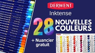 DERWENT INKTENSE 28 NOUVELLES COULEURS  Lesquelles sont indispensables   nuancier gratuit [upl. by Carrelli]