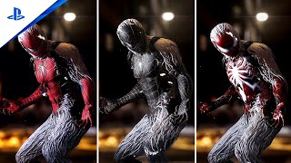 Marvels SpiderMan 2 NG Peters Lowenthal Achieves Anti Venom With All Suits Full Transformation [upl. by Ellicec115]