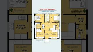 30x30 Front Elevation design amp Home map shorts viral floorplan homeplan homedesign ytshorts [upl. by Dnallor512]