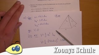Volumen und Oberflächeninhalt von der Pyramide vorgerechnet  15 Blatt 9540 [upl. by Coleman]
