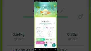 Shiny Cottonee Evolution  Pokemon Go [upl. by Cissy]