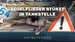 Flugzeugdrama in Oberfranken Segelflieger kracht in Tankstelle [upl. by Kylila]