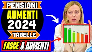 PENSIONI ❗️AUMENTI 2024 👉 NUOVA TABELLA FASCE  CIFRE 📊 ECCO TUTTI I DATI ✅ [upl. by Ayerdna522]