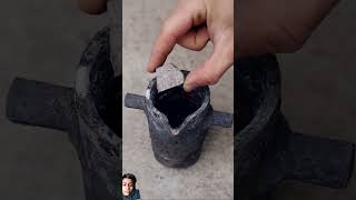 Melting Copper Wire into AxeBBronze Casting [upl. by Osicran]