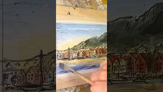 Drawing in Bergen Norwegianpainting Norway Bergen Bryggen painting paintings [upl. by Ysied970]