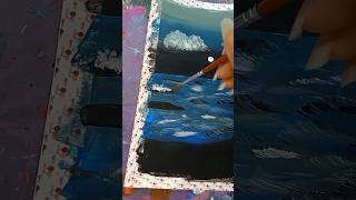 Night sea painting art short acrylicpainting artwork [upl. by Ches]