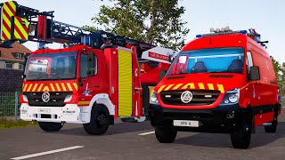 Emergency Call 112  Paris Firefighters Fire Brigade Truck First Respoding 4K [upl. by Pantheas812]