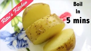 How to boil potatoes in 5 mins in microwave oven without water quickly in hindi  Ritus Kitchen [upl. by Zasuwa679]