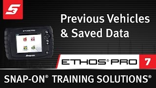 Previous Vehicles amp Saved Data  ETHOS® PRO 77  Snapon Training Solutions® [upl. by Itsirhc370]