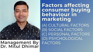 Factors affectinginfluencing consumer buying behaviour in marketing 4 Factors [upl. by Yekciv]