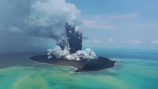 This volcanic Island is growing again The Hunga TongaHunga Haapai 2022 eruption [upl. by Kenna]